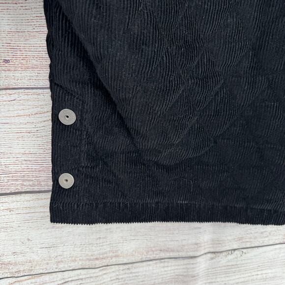 Cacharel Quilted Corduroy Jacket Mens Medium Black Lined Snap Down - Picture 7 of 10